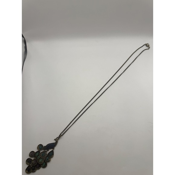 Vintage Peacock Pendant Necklace – Gold Tone Statement Jewelry - Picture 5 of 7